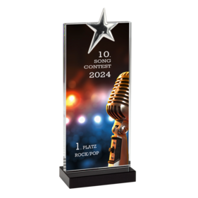 Contento Glaspokal mit farbigem Digitaldruck (Standardprogramm)