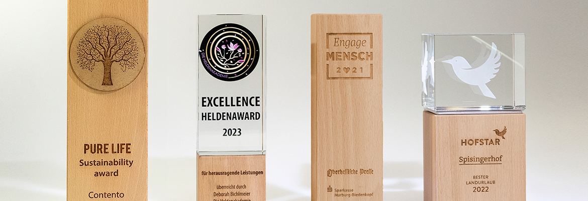 Contento - nachhaltige Awards & Pokale aus Holz